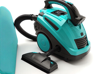 Vacuum cleaner with a cordless handheld, isolated on a white background. Generative AI