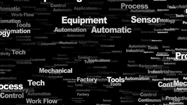 AUTOMATION Keywords, Background, Animation, Loop, 4k
