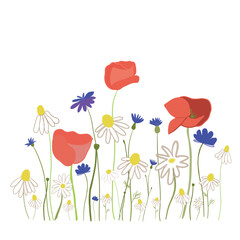Spring time flowers greeting card design background