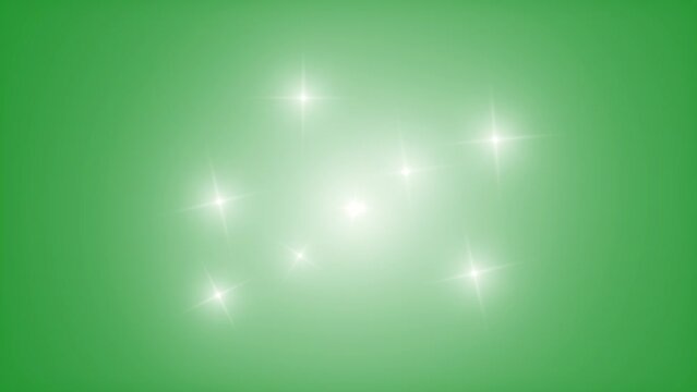 Glimmer effect animation on a green background. Glimmer effect animation with key color. Chroma key.