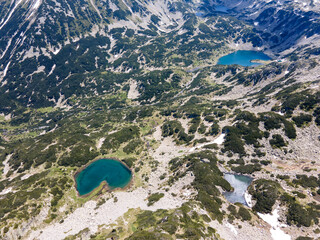 Aerial view of Pirin Mountain near Muratov peak, Bulgaria