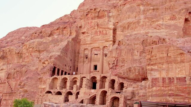 Royal tombs structures in ancient city of Petra, Jordan. It is know as the Loculi. Petra has led to its designation as UNESCO World Heritage Site