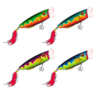 Se&ntilde;uelos de pesca, carnada artificial - vectorial Ai