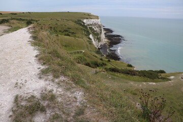 Fototapeta na wymiar Landscape White cliffs of Dover by the sea, England United Kingdom