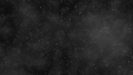 Fototapeta premium Snow Realistic Falling on Black Background .3D rendering. Is stock animated graphic video of snow falling on three-dimensional modeling black background. space for text, copy space.