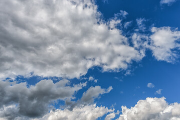 Beautiful Blue Sky. Cloudy. Use as a Background. Bright Sunny Day.