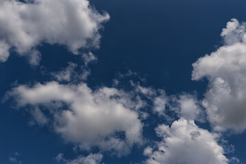 Beautiful Blue Sky. Cloudy. Use as a Background. Bright Sunny Day.