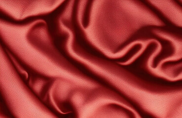 Rich Red Fabric - Lustrous Red Textile