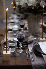 table setting at restaurant