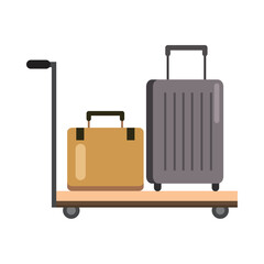 airport luggage in cart