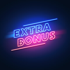 Colorful Neon Sign With Text Extra Bonus