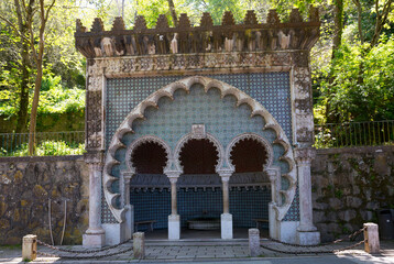 Old fountain in Moorish style in Sintra, Portugal