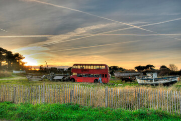 Obraz premium Coucher du soleil sur la côte bretonne