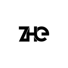 zhe letter initial monogram logo design