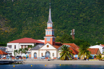 Martinique island , the picturesque city curch of Les Anses d Arlet in West Indies - 558783166