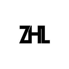 zhl letter initial monogram logo design