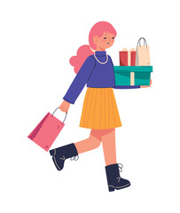 woman with shopping gifts