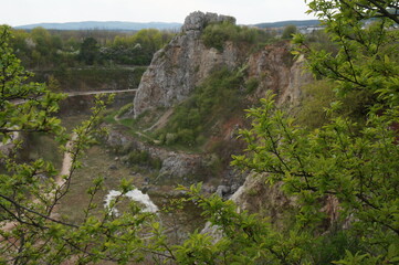 May, Spring. Kadzielnia Nature Reserve is hill surrounded by a excavation pit from a former quarry. Kielce, Poland.