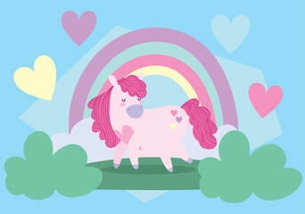 cute unicorn and rainbow