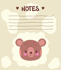 paper note with rabbit cute animal