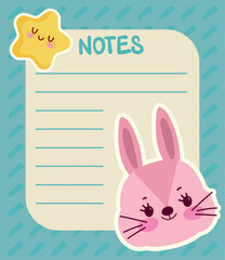 paper note with rabbit