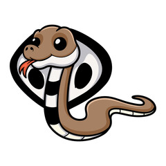 Cute indian king cobra cartoon