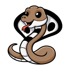 Fototapeta premium Cute indian king cobra cartoon