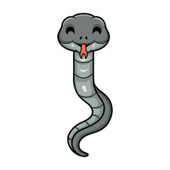 Cute black mamba snake cartoon    