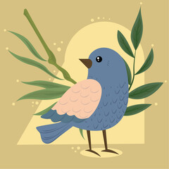 bird greenery leaves