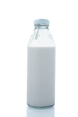 milk bottle isolated on white background