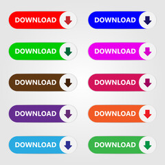 Download button icon on pack. Vector illustration.