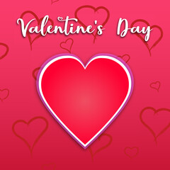 Happy valentine's day hearts background and central heart