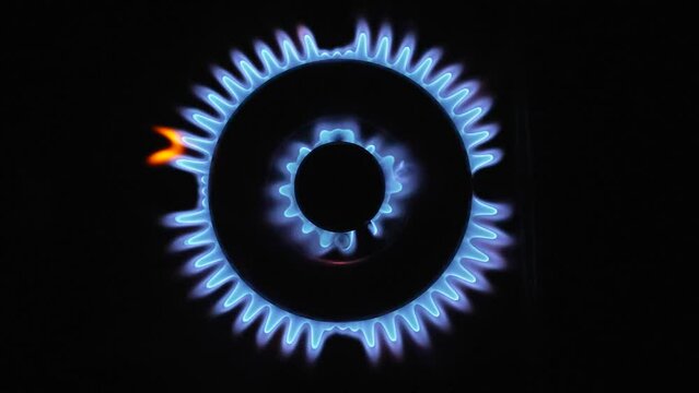 Gas stove is switched on - natural gas crisis, Top Down locked