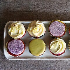 Cupcakes with Cream on a Plate