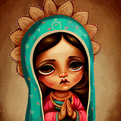 cute illustration of the virgin of guadalupe © Fernando