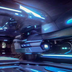 futuristic spaceship interior