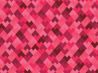 背景素材 幾何学模様 ハート 赤色 ピンク色 バレンタイン