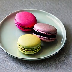 colorful macaroons on a plate