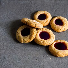 thumbprint cookies on a plate