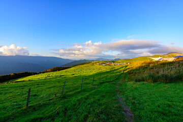 四国カルスト姫鶴平キャンプ場の夕景