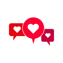 red heart messages. Social media banner. Red heart. Vector illustration.