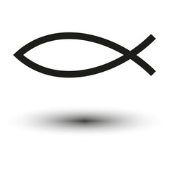Fish symbol. Cross symbol. Vector illustration.