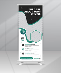 Healthcare and medical Roll up Banner design Stand for Hospital exhibition