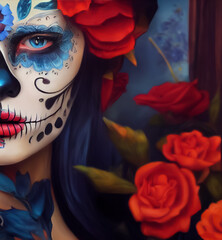 Beautiful catrina makeup for day of the dead