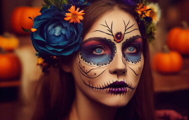Mexican "Catrina" Day Of the Dead, día de los muertos