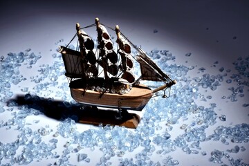 pirate ship and crystals 
