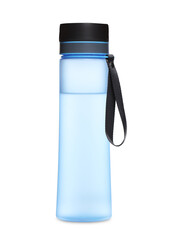 Stylish bottle of water isolated on white