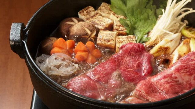 すき焼き　スライド　4倍スロー