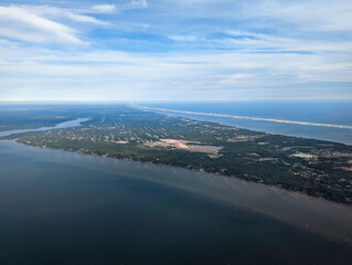 Aerial view of the approach to Pensacola Florida. 