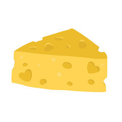 a slice of cheese hand drawn illustration 